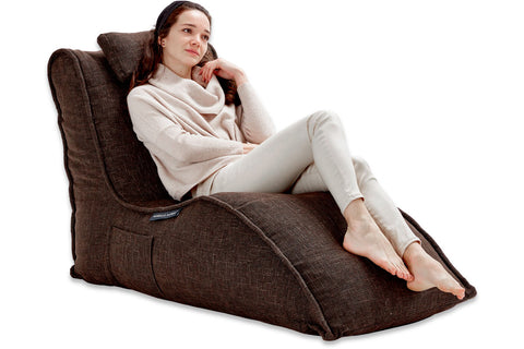 Avatar Lounger (with Headrest) Bean Bag in Hot Chocolate (Indoor)