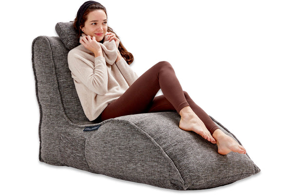 Avatar Lounger (with Headrest) Bean Bag in Luscious Grey (Indoor)