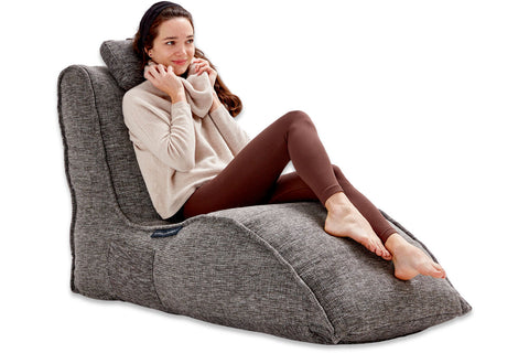 Avatar Lounger (with Headrest) Bean Bag in Luscious Grey (Indoor)