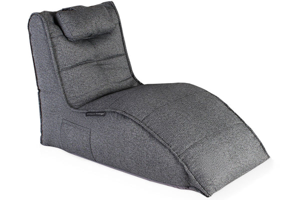 Avatar Lounger (with Headrest) Bean Bag in Titanium Weave (Easy-Clean, Pet-Friendly, In/Outdoor)