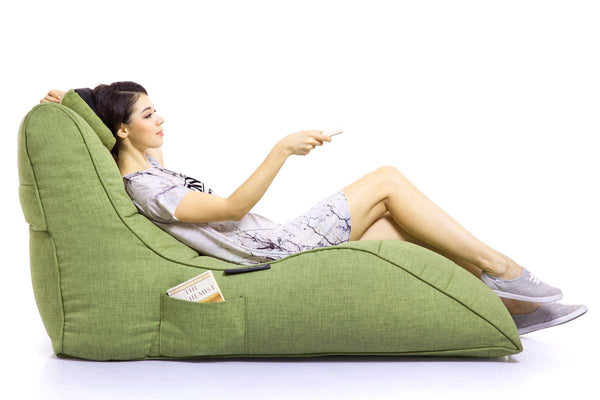 Avatar Lounger (with Headrest) Bean Bag in Lime Citrus (Indoor)