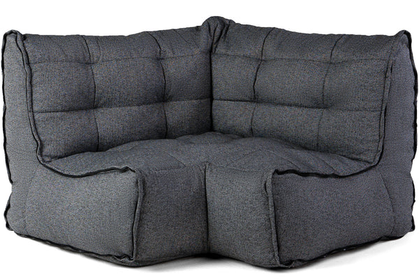 Link Corner Bean Bag in Titanium Weave (Easy-Clean, Pet-Friendly, In/Outdoor)