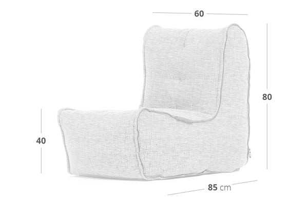 Link Middle Bean Bag in Titanium Weave (Easy-Clean, Pet-Friendly, In/Outdoor)