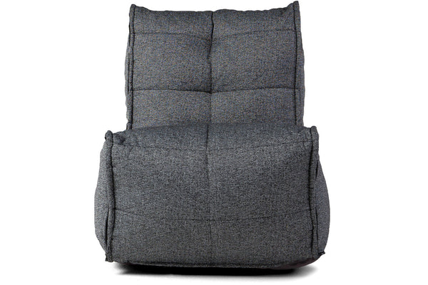 Link Middle Bean Bag in Titanium Weave (Easy-Clean, Pet-Friendly, In/Outdoor)