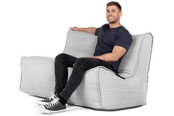 Twin Couch Bean Bags in Silverline (Easy-Clean, Pet-Friendly, In/Outdoor)