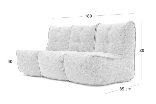 MOD 3 Movie Couch Bean Bags in Titanium Weave (Easy-Clean, Pet-Friendly, In/Outdoor)