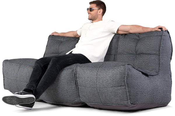 MOD 3 Movie Couch Bean Bags in Titanium Weave (Easy-Clean, Pet-Friendly, In/Outdoor)