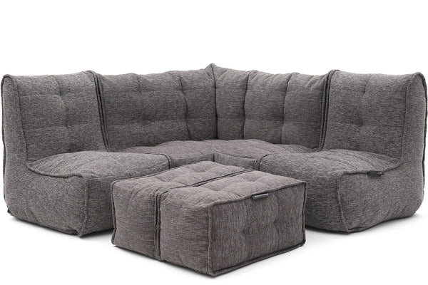 MOD 4 Corner Deluxe Bean Bags in Luscious Grey