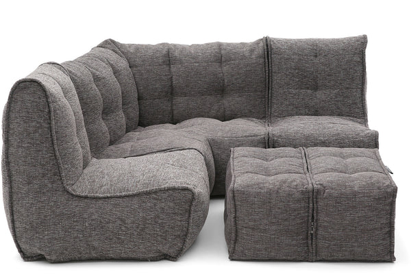 MOD 4 Corner Deluxe Bean Bags in Luscious Grey