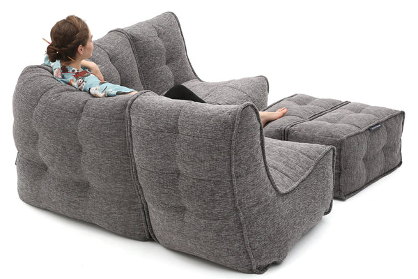 MOD 4 Corner Deluxe Bean Bags in Luscious Grey