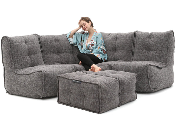 MOD 4 Corner Deluxe Bean Bags in Luscious Grey