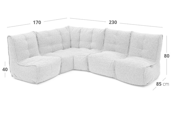 MOD 4 L Sofa Bean Bags in Eco Weave