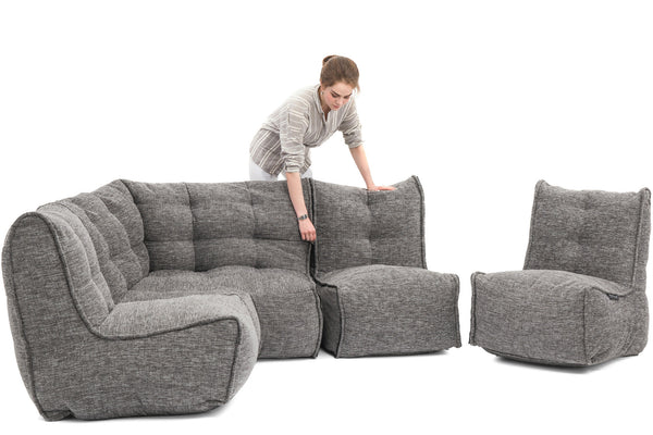 MOD 4 L Sofa Bean Bags in Luscious Grey