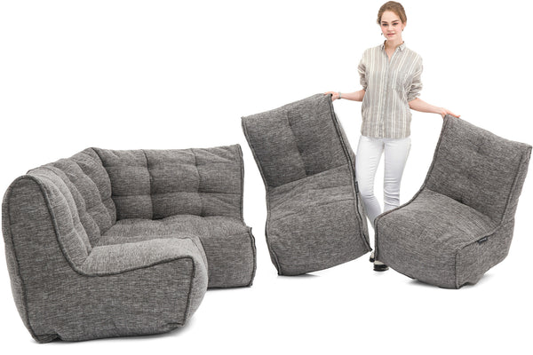 MOD 4 L Sofa Bean Bags in Luscious Grey
