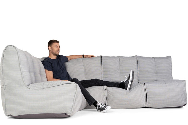 MOD 4 L Sofa Bean Bags in Silverline (Easy-Clean, Pet-Friendly, In/Outdoor)