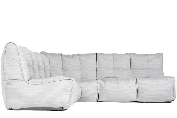 MOD 4 L Sofa Bean Bags in Silverline (Easy-Clean, Pet-Friendly, In/Outdoor)