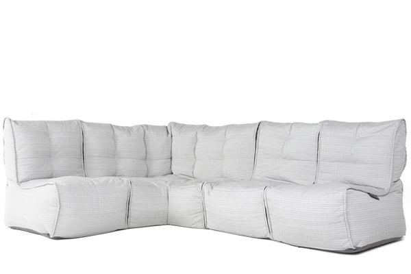 MOD 4 L Sofa Bean Bags in Silverline (Easy-Clean, Pet-Friendly, In/Outdoor)