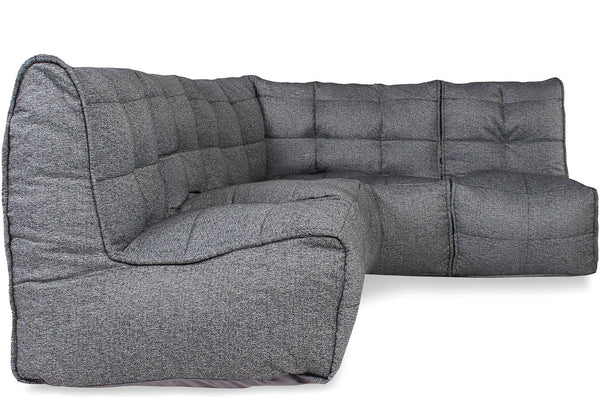 MOD 4 L Sofa Bean Bags in Titanium Weave (Easy-Clean, Pet-Friendly, In/Outdoor)