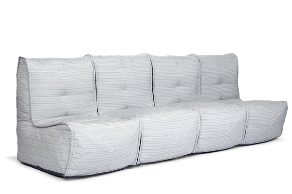 MOD 4 Quad Couch Bean Bags in Silverline (Easy-Clean, Pet-Friendly, In/Outdoor)