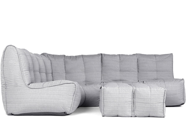 MOD 5 Living Lounge Bean Bags in Silverline (Easy-Clean, Pet-Friendly, In/Outdoor)