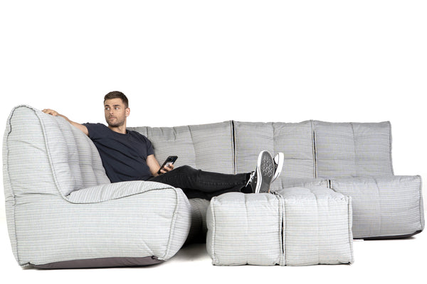 MOD 5 Living Lounge Bean Bags in Silverline (Easy-Clean, Pet-Friendly, In/Outdoor)