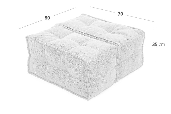 Twin Ottoman Bean Bags in Luscious Grey