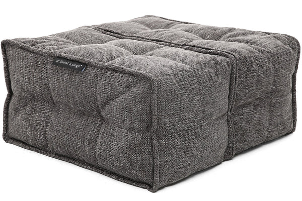 Twin Ottoman Bean Bags in Luscious Grey