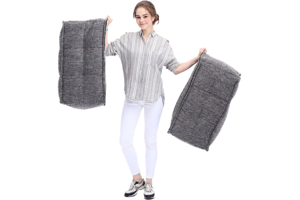 Twin Ottoman Bean Bags in Luscious Grey