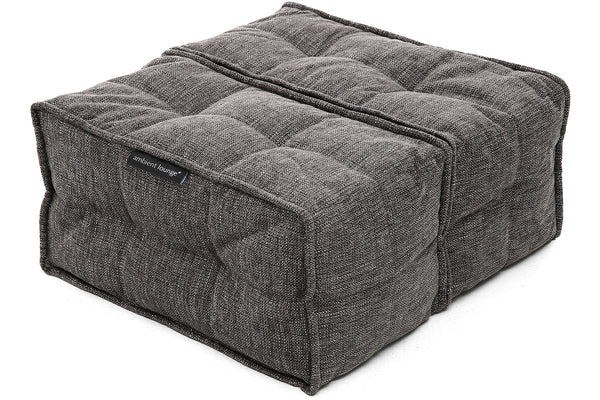Twin Ottoman Bean Bags in Luscious Grey