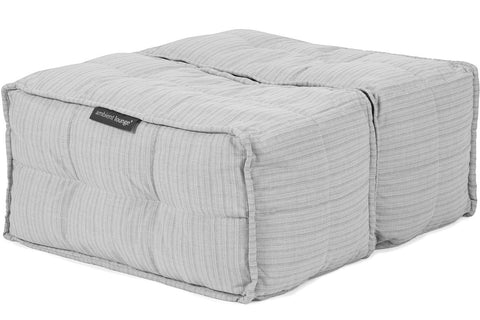 Twin Ottoman Bean Bags in Silverline