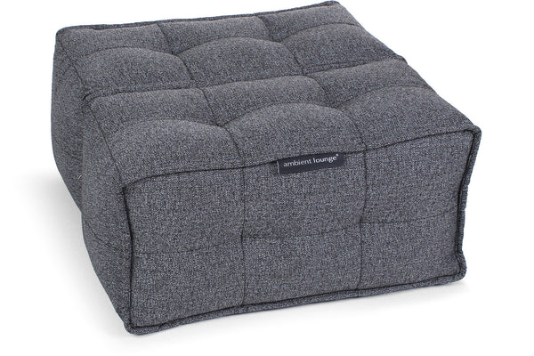 Twin Ottoman Bean Bags in Titanium Weave (Easy-Clean, Pet-Friendly, In/Outdoor)