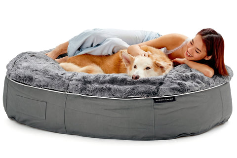 Pet Lounge Dog Bed in Supernova - Faux Fur - XXL (Easy-Clean, Pet-Friendly, In/Outdoor)