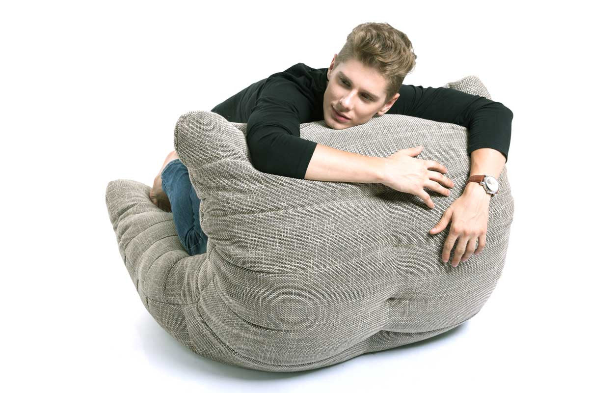 Beige Bean Bag Chair Acoustic Sofa
