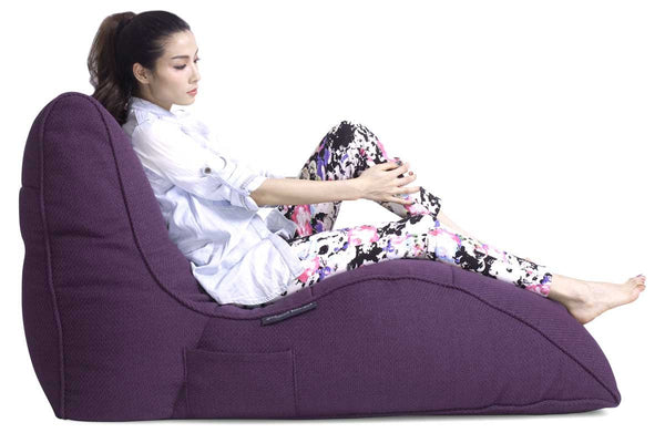 Avatar Lounger (with Headrest) Bean Bag in Aubergine Dream (Indoor)