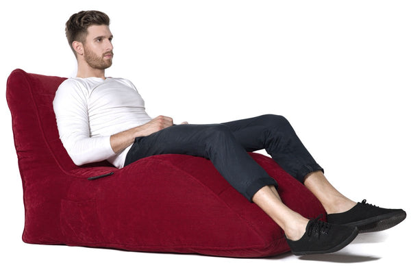 Avatar Lounger (with Headrest) Bean Bag in Wildberry Deluxe (Indoor)