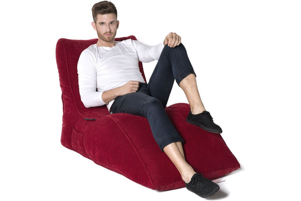 Avatar Lounger (with Headrest) Bean Bag in Wildberry Deluxe (Indoor)