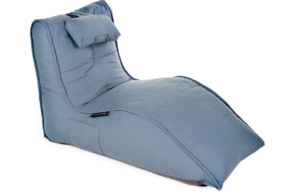 Avatar Lounger (with Headrest) Bean Bag in Atlantic Denim (Easy-Clean, Pet-Friendly, In/Outdoor)