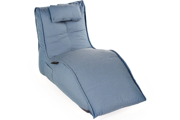 Avatar Lounger (with Headrest) Bean Bag in Atlantic Denim (Easy-Clean, Pet-Friendly, In/Outdoor)