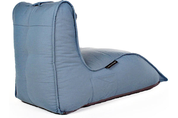 Avatar Lounger (with Headrest) Bean Bag in Atlantic Denim (Easy-Clean, Pet-Friendly, In/Outdoor)