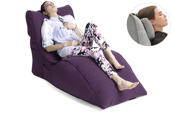 Avatar Lounger (with Headrest) Bean Bag in Aubergine Dream (Indoor)