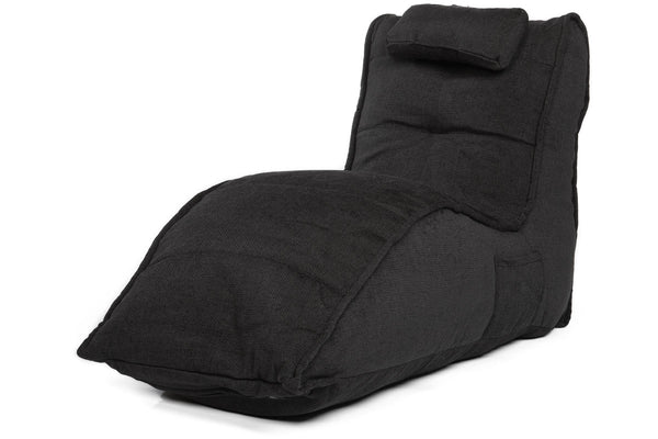 Avatar Lounger (with Headrest) Bean Bag in Black Sapphire (Indoor)