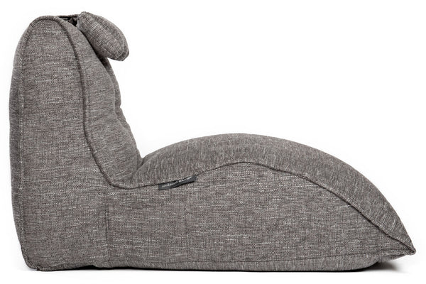 Avatar Lounger (with Headrest) Bean Bag in Luscious Grey (Indoor)
