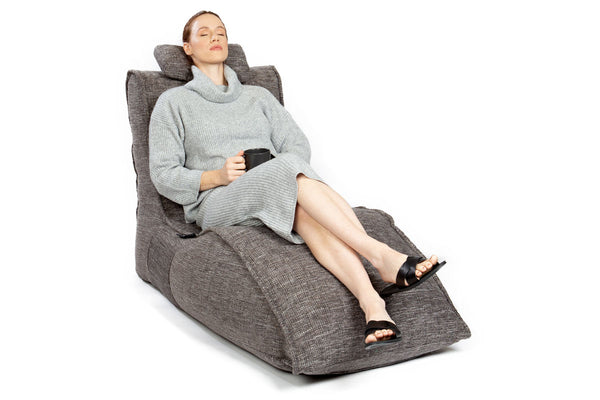 Avatar Lounger (with Headrest) Bean Bag in Luscious Grey (Indoor)