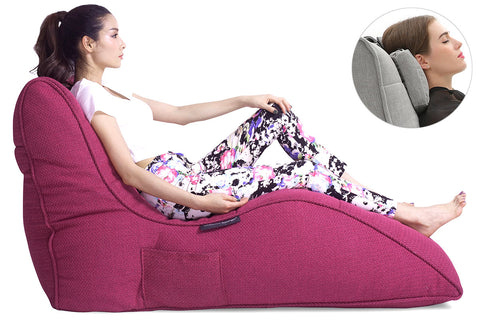 Avatar Lounger (with Headrest) Bean Bag in Sakura Pink (Indoor)