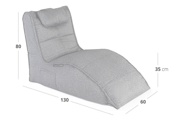 Avatar Lounger (with Headrest) Bean Bag in Atlantic Denim (Easy-Clean, Pet-Friendly, In/Outdoor)