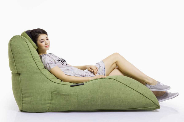 Avatar Lounger (with Headrest) Bean Bag in Lime Citrus (Indoor)