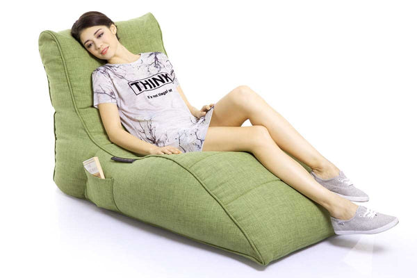 Avatar Lounger (with Headrest) Bean Bag in Lime Citrus (Indoor)