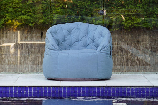 Butterfly Sofa Bean Bag in Atlantic Denim (Easy-Clean, Pet-Friendly, In/Outdoor)