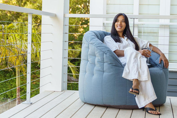 Butterfly Sofa Bean Bag in Atlantic Denim (Easy-Clean, Pet-Friendly, In/Outdoor)
