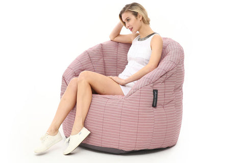 Butterfly Sofa Bean Bag in Raspberry Polo (In/Outdoor)